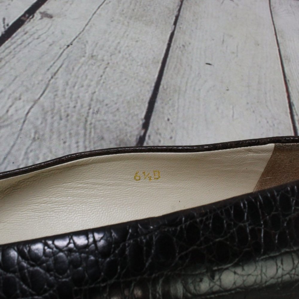 Joan & David Black Patent Leather Slip On Pumps Heel Shoes Size 6.5 B - Picture 8 of 9